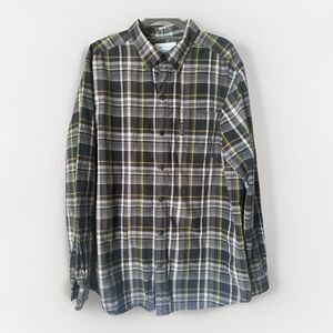 Columbia Mens Shirt Size Large Gray Plaid Long Sleeves Button Down Pocket Collar